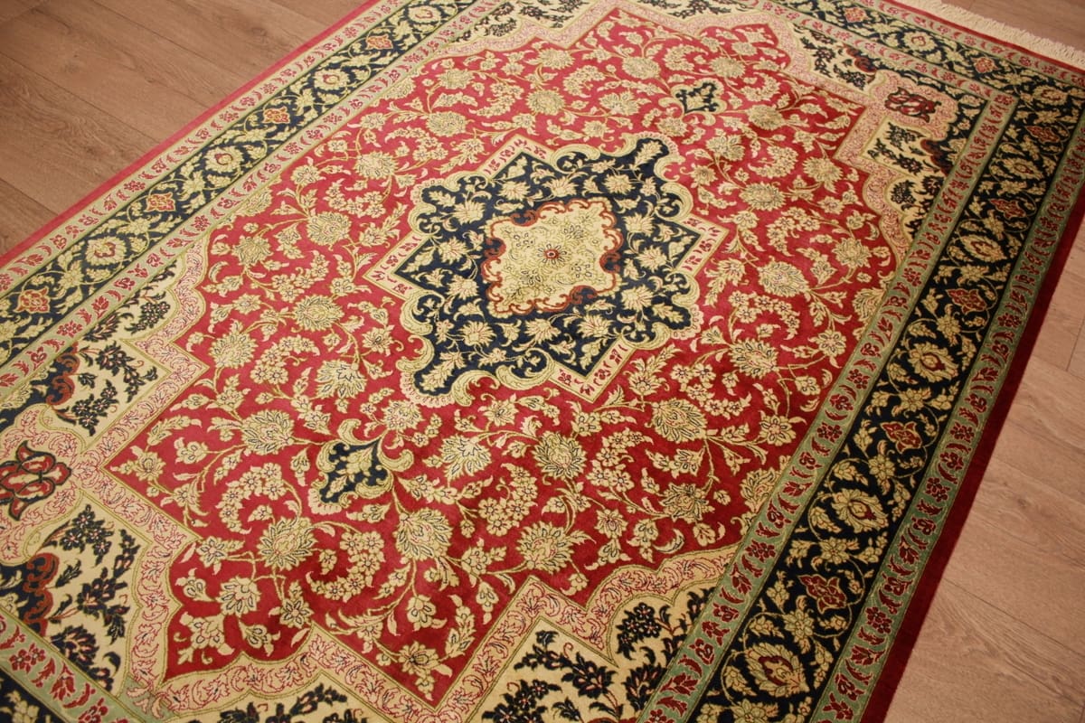 perser-teppich-gom-seidenteppich-207x136-cm-naturfarben-handgeknupft-6 Handgeknüpfter Ghom Perserteppich, Wolle