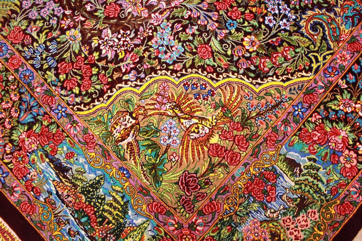 seidenteppich-ghom-153x103-cm-rot-harmonische-naturfarben-handgeknupft-4 Ghom Perserteppich aus Iran