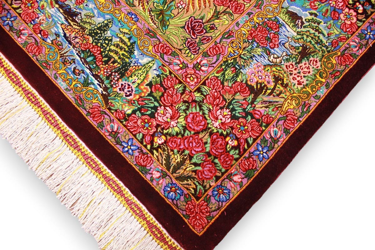 seidenteppich-ghom-153x103-cm-rot-harmonische-naturfarben-handgeknupft-5 Ghom Perserteppich aus Iran