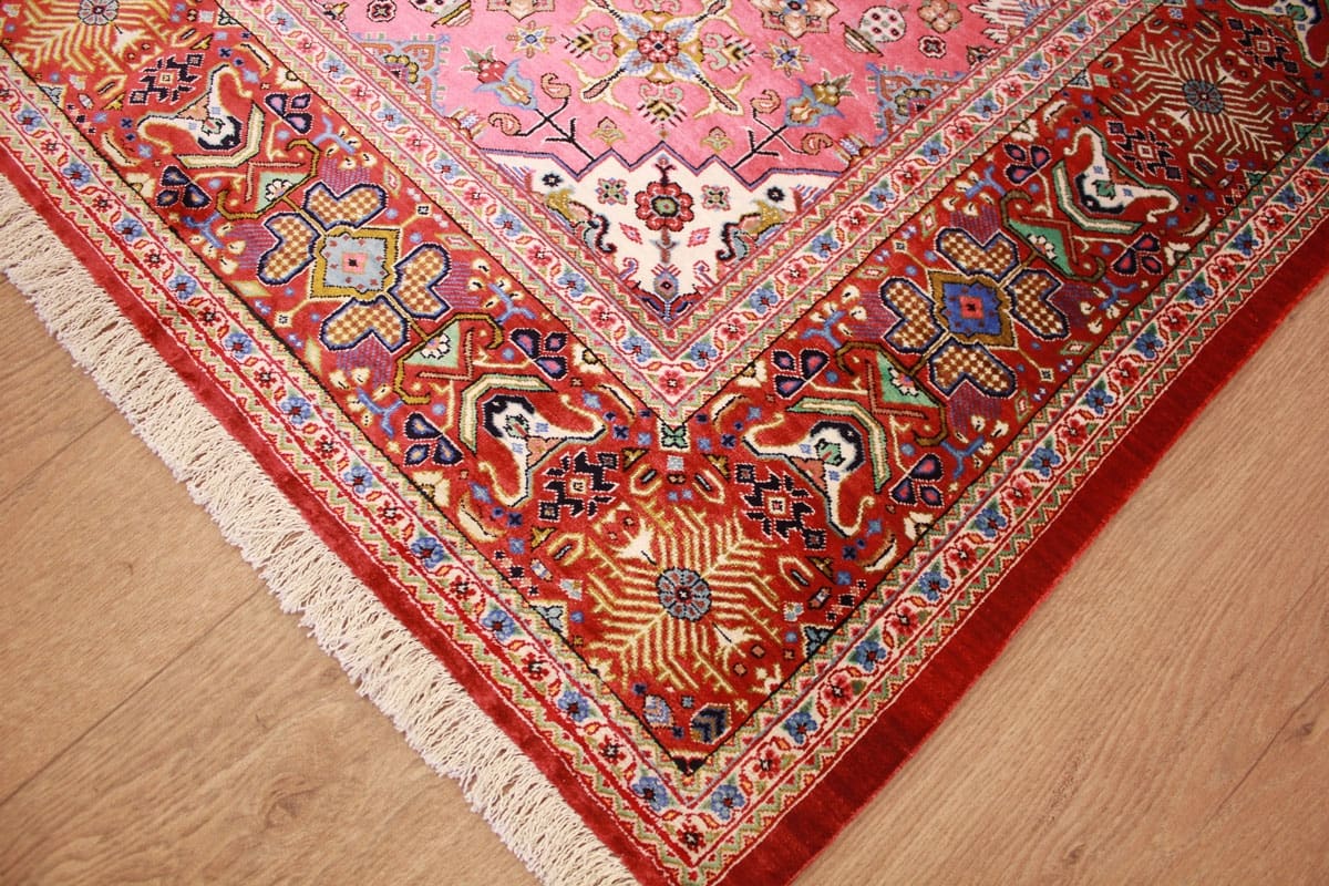 Perser Teppich Ghom Seidenteppich 154×106 cm Schwarz, handgeknüpft