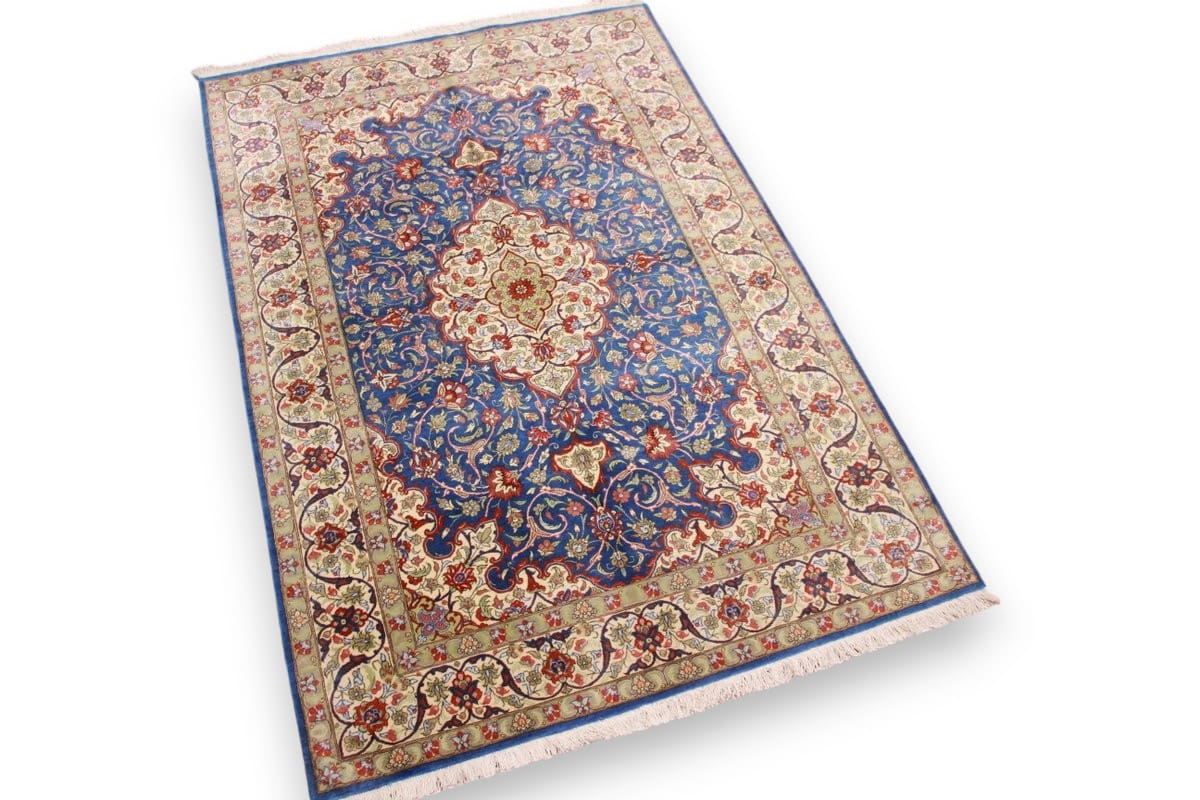 Perser Teppich Ghom Seidenteppich 152×101 cm, handgeknüpft
