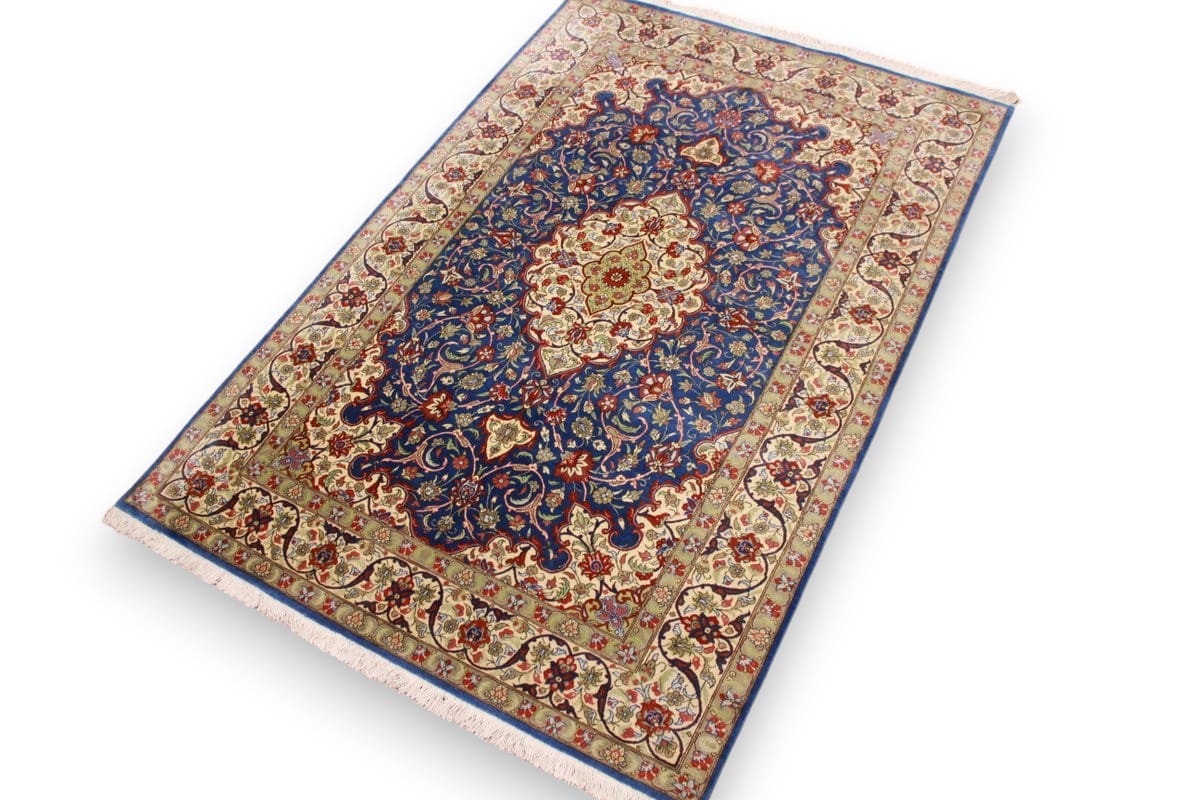 Perser Teppich Ghom Seidenteppich 152×101 cm, handgeknüpft