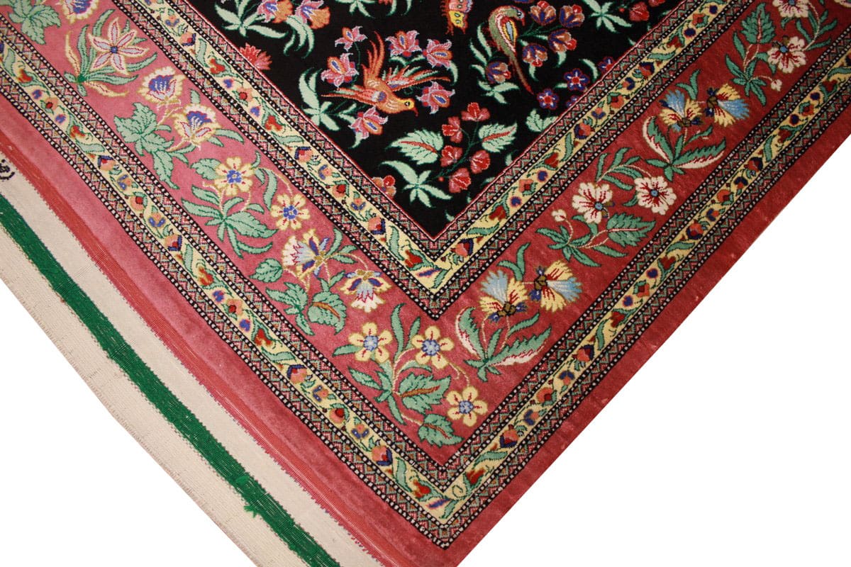 seidenteppich-ghom-154x101-cm-blau-naturfarben-handgeknupft-4 Ghom Perserteppich aus Iran