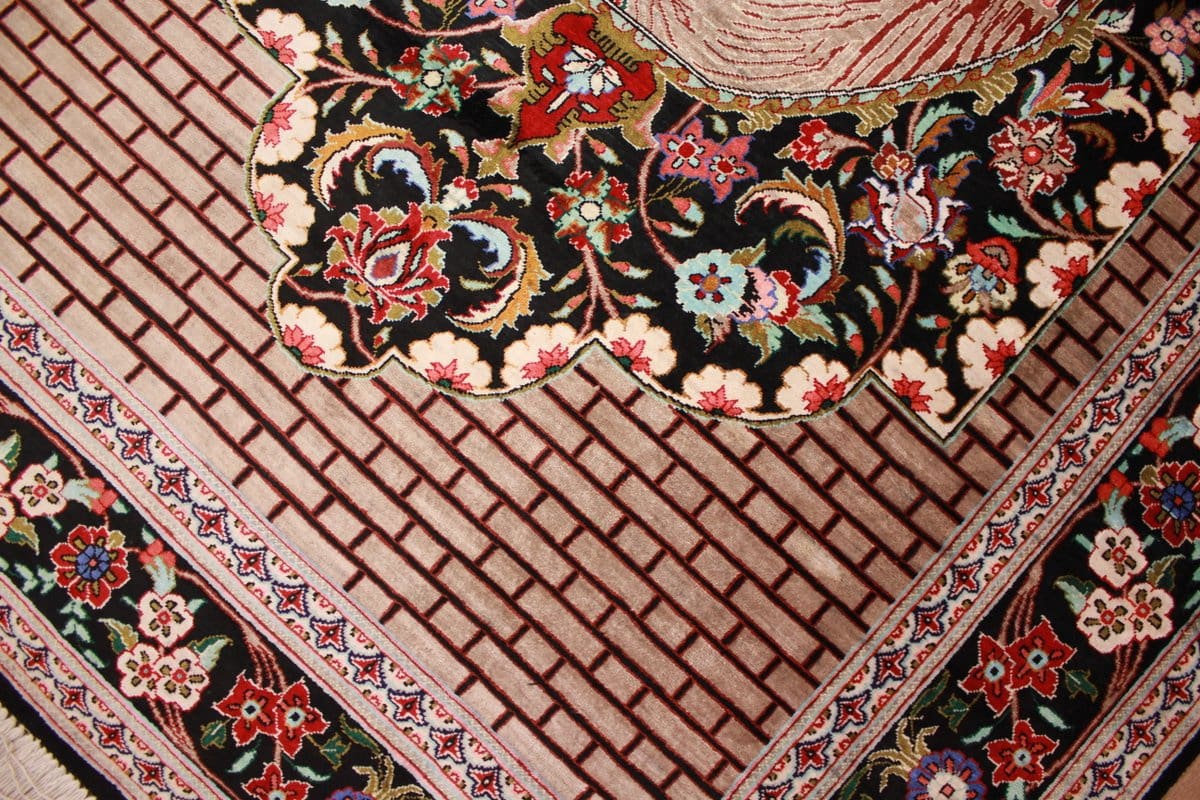 Wandteppich Ghom Seidenteppich 152×101 cm, harmonische Farben, handgeknüpft