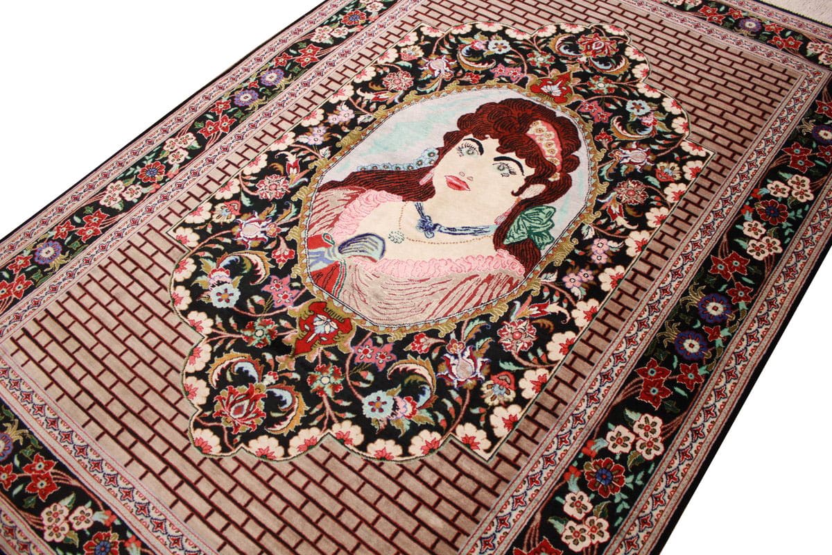 Wandteppich Ghom Seidenteppich 152×101 cm, harmonische Farben, handgeknüpft