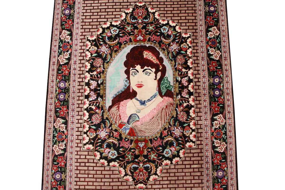 Wandteppich Ghom Seidenteppich 152×101 cm, harmonische Farben, handgeknüpft