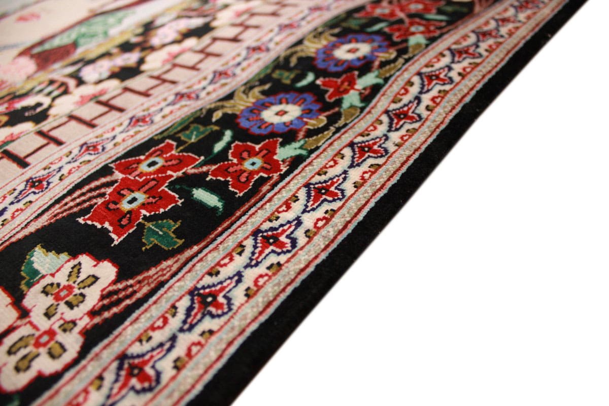 Wandteppich Ghom Seidenteppich 152×101 cm, harmonische Farben, handgeknüpft