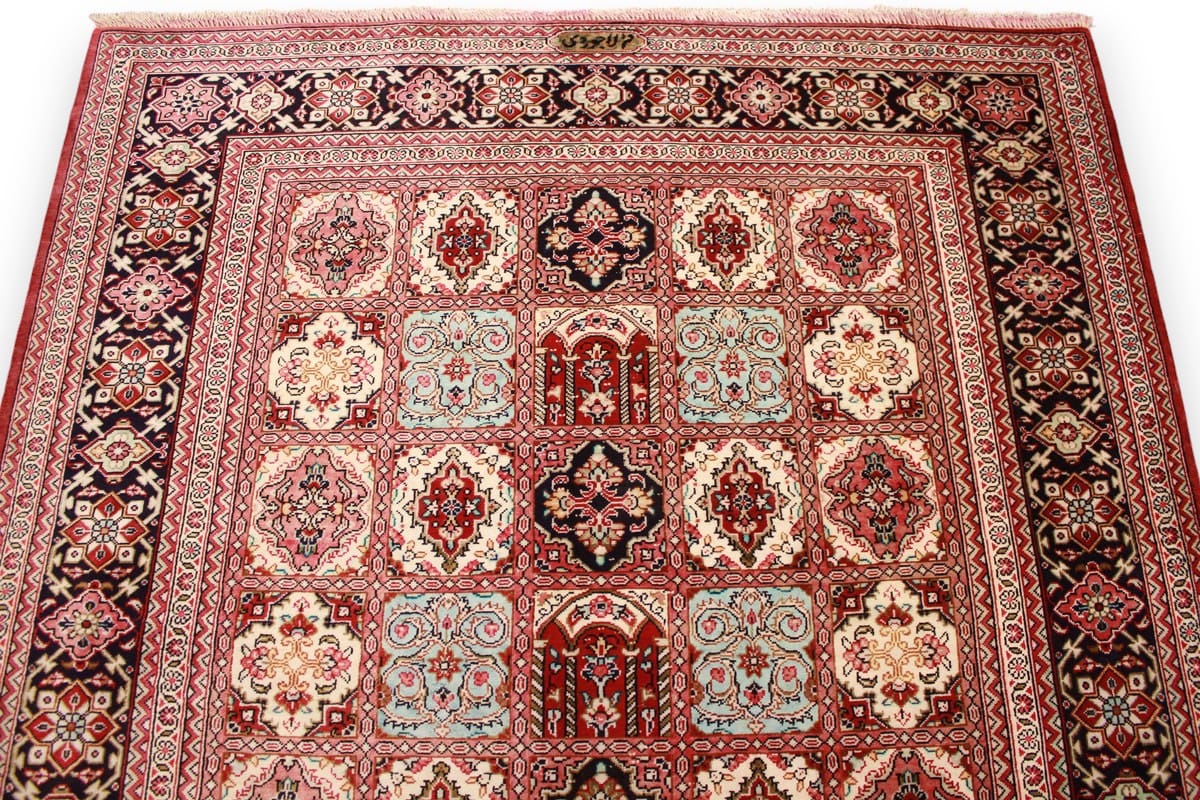 Perserteppich Ghom Seidenteppich 129×80 cm, handgeknüpft, Naturfarben
