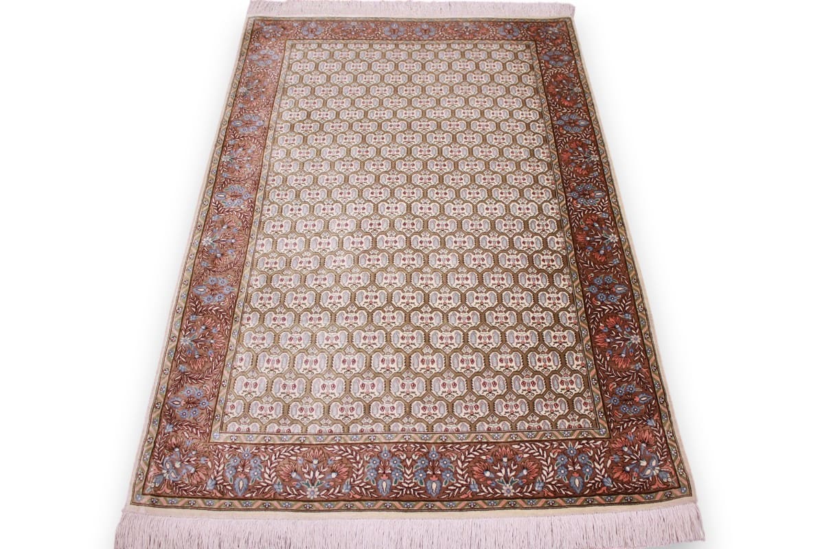 seiden-teppich-ghom-122x81-cm-beige-naturfarben-handgeknupft-2 Ghom Perserteppich aus Iran
