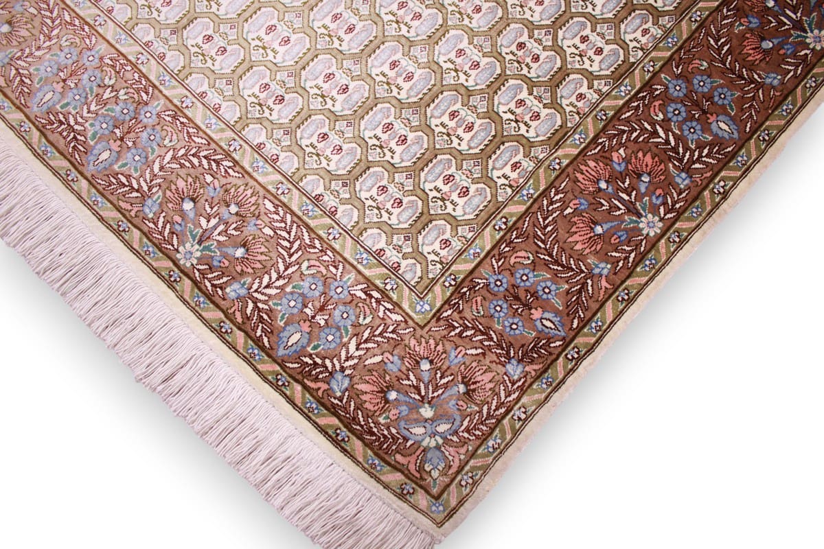 seiden-teppich-ghom-122x81-cm-beige-naturfarben-handgeknupft-4 Ghom Perserteppich aus Iran