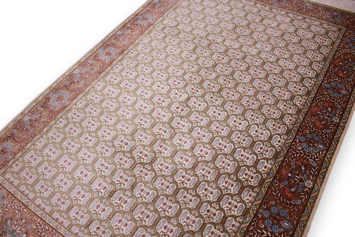 seiden-teppich-ghom-122x81-cm-beige-naturfarben-handgeknupft-6 Ghom Perserteppich aus Iran