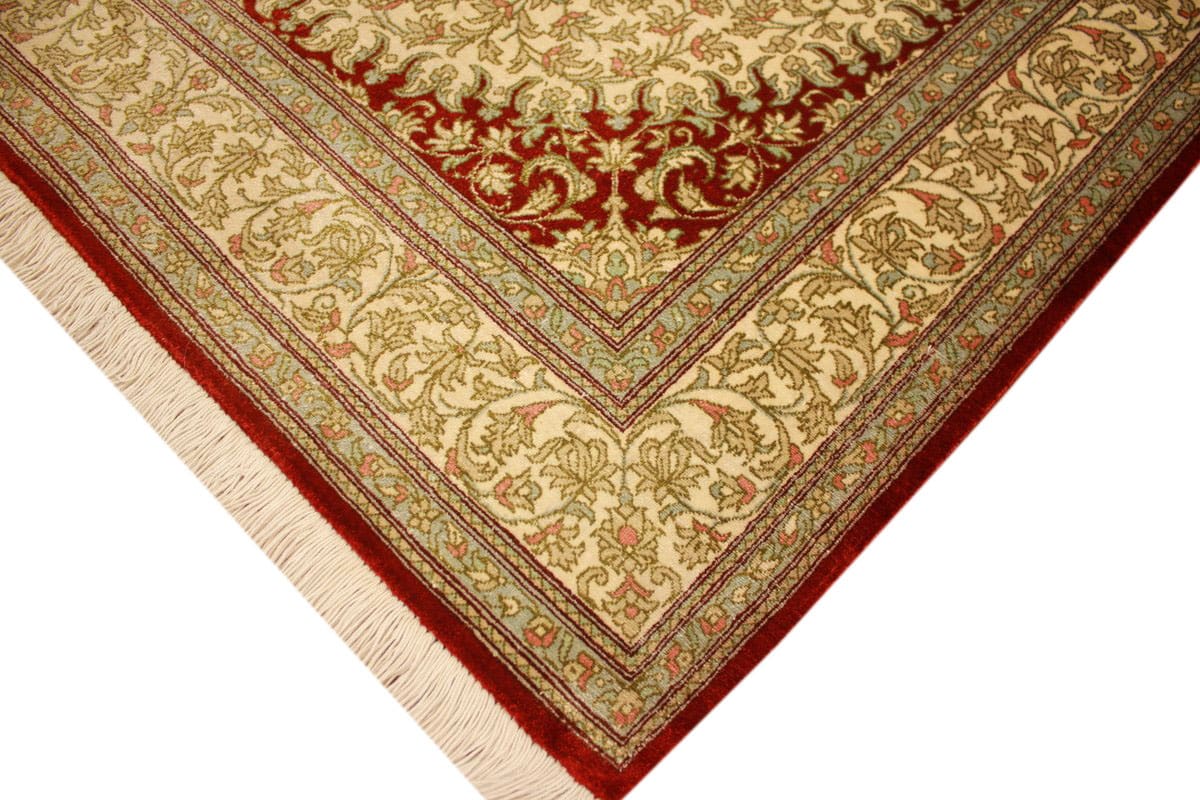 seiden-teppich-ghom-121x79-cm-beige-harmonische-naturfarben-handgeknupft-4 Ghom Perserteppich aus Iran