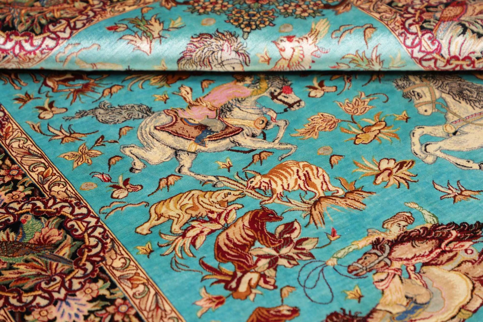 Ghom Perserteppich aus Iran, 103 × 145 cm
