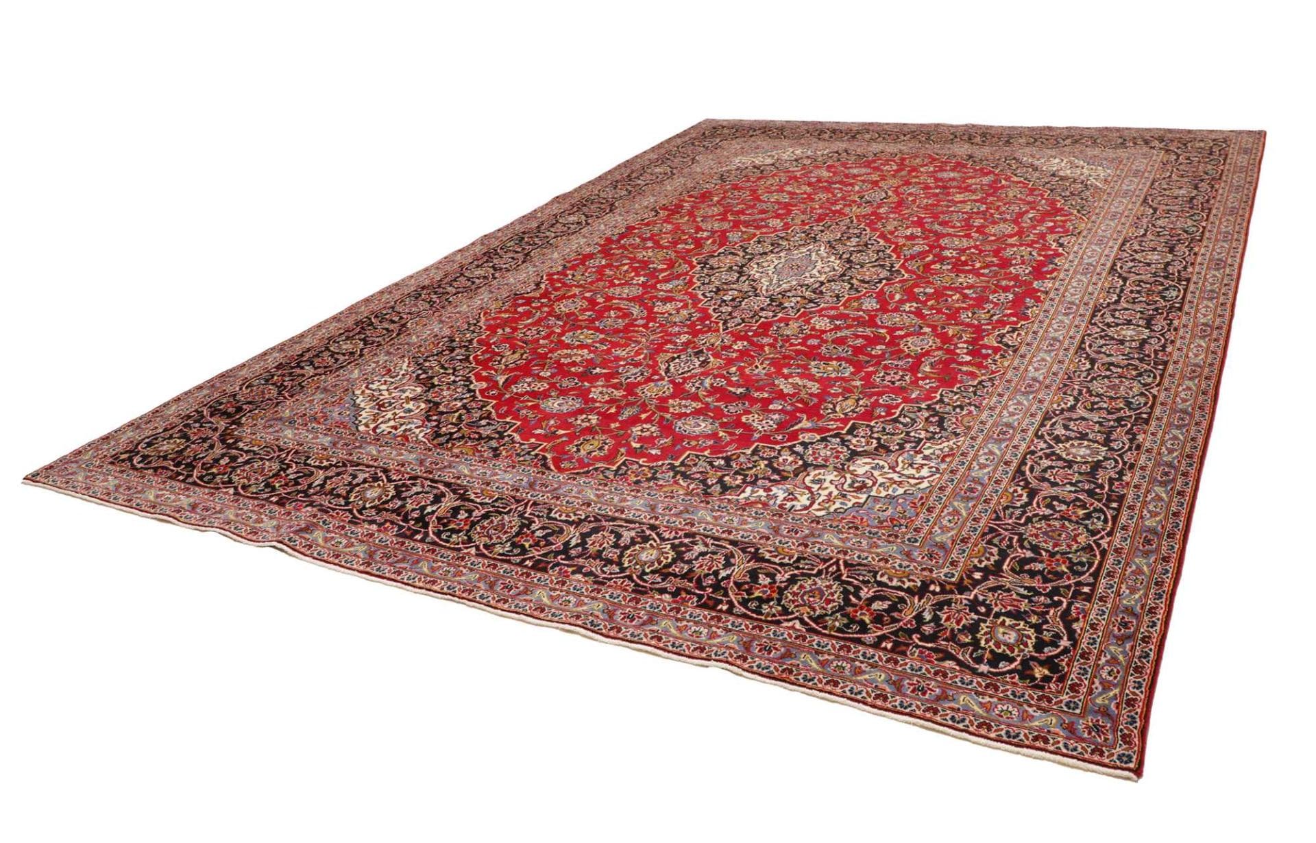 Handgeknüpfter Kashan Perserteppich, 293 × 397 cm, Wolle