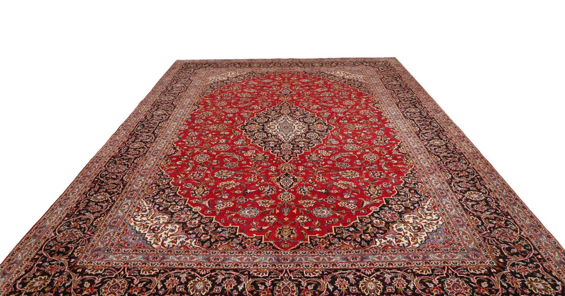 Handgeknüpfter Kashan Perserteppich, 293 × 397 cm, Wolle