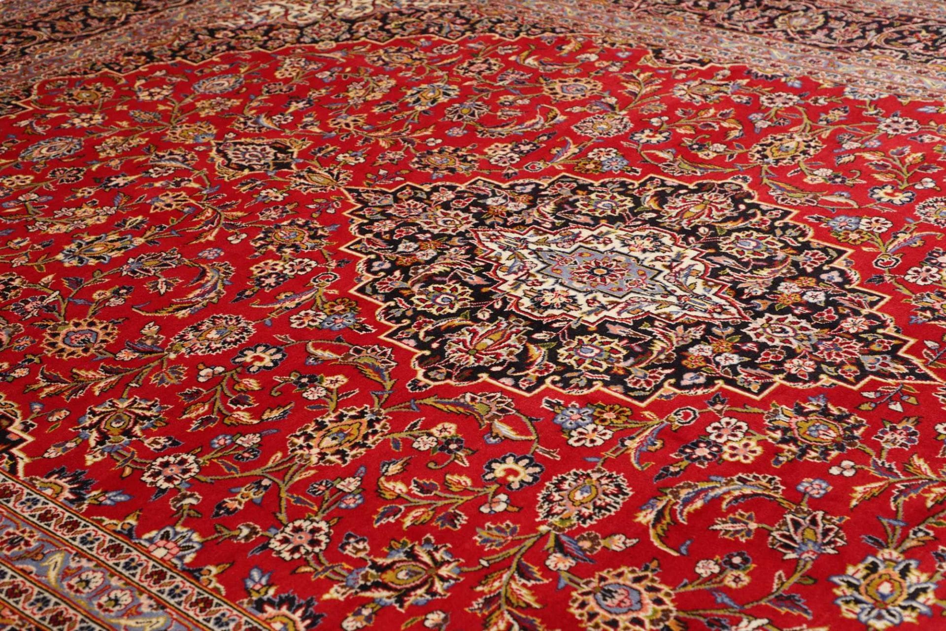 Handgeknüpfter Kashan Perserteppich, 293 × 397 cm, Wolle