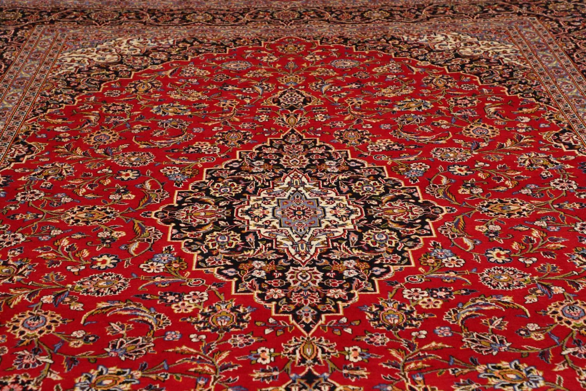 Handgeknüpfter Kashan Perserteppich, 293 × 397 cm, Wolle