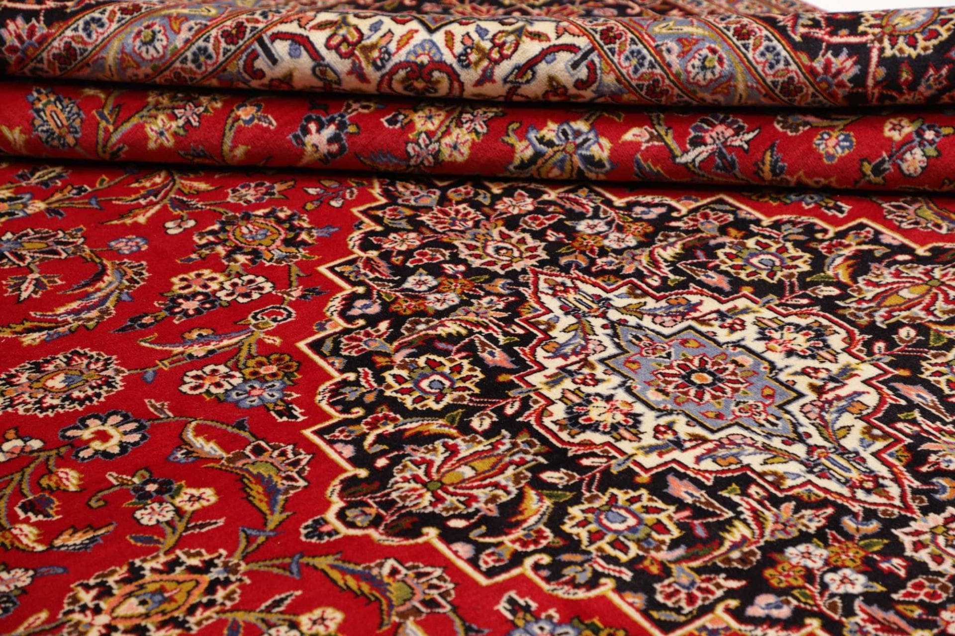 Handgeknüpfter Kashan Perserteppich, 293 × 397 cm, Wolle