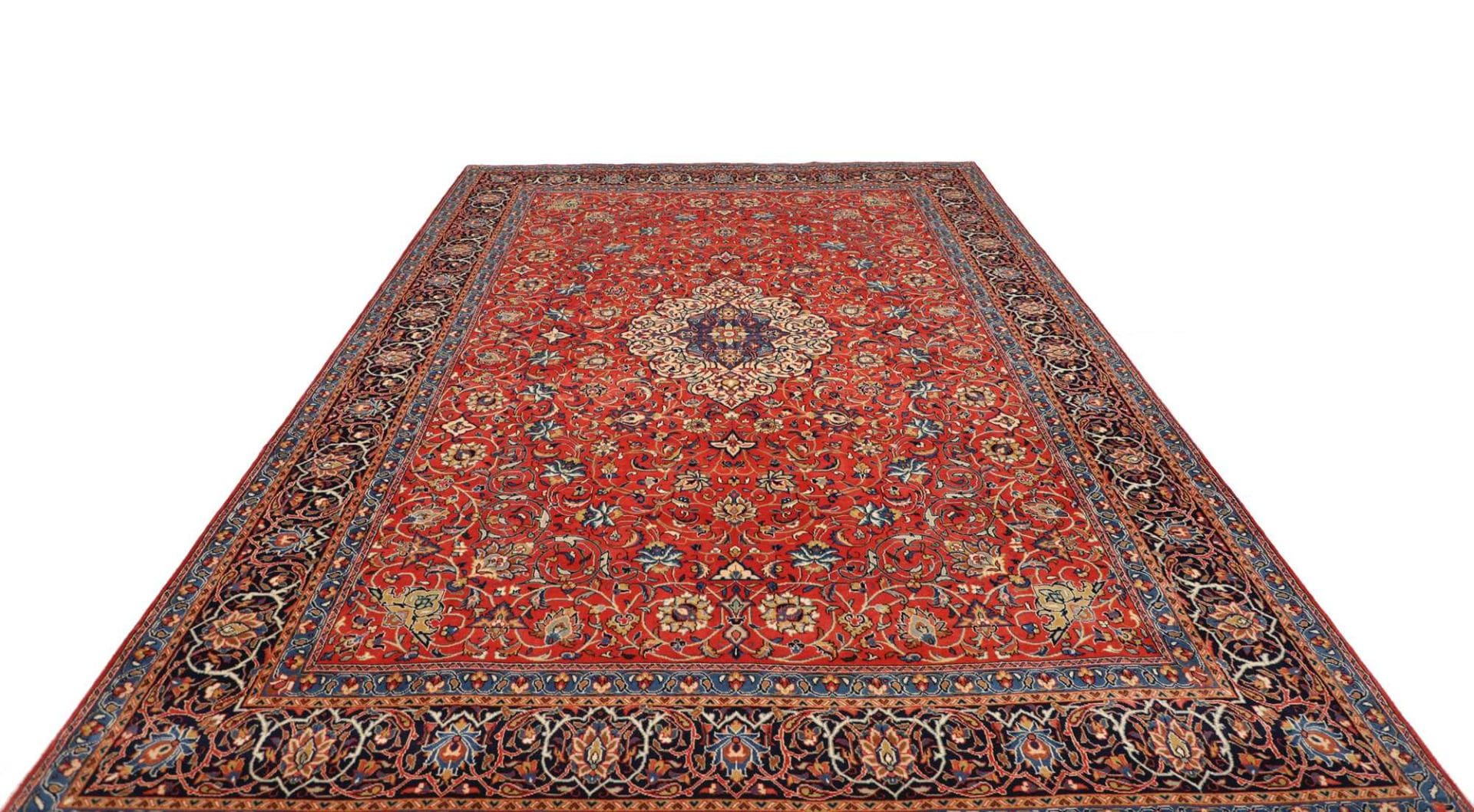 sarough-teppich-251-x-372-cm-handgeknupft-schurwolle-iran-3 Handgeknüpfter Sarough Farahan Perserteppich, 251 × 372 cm, Wolle