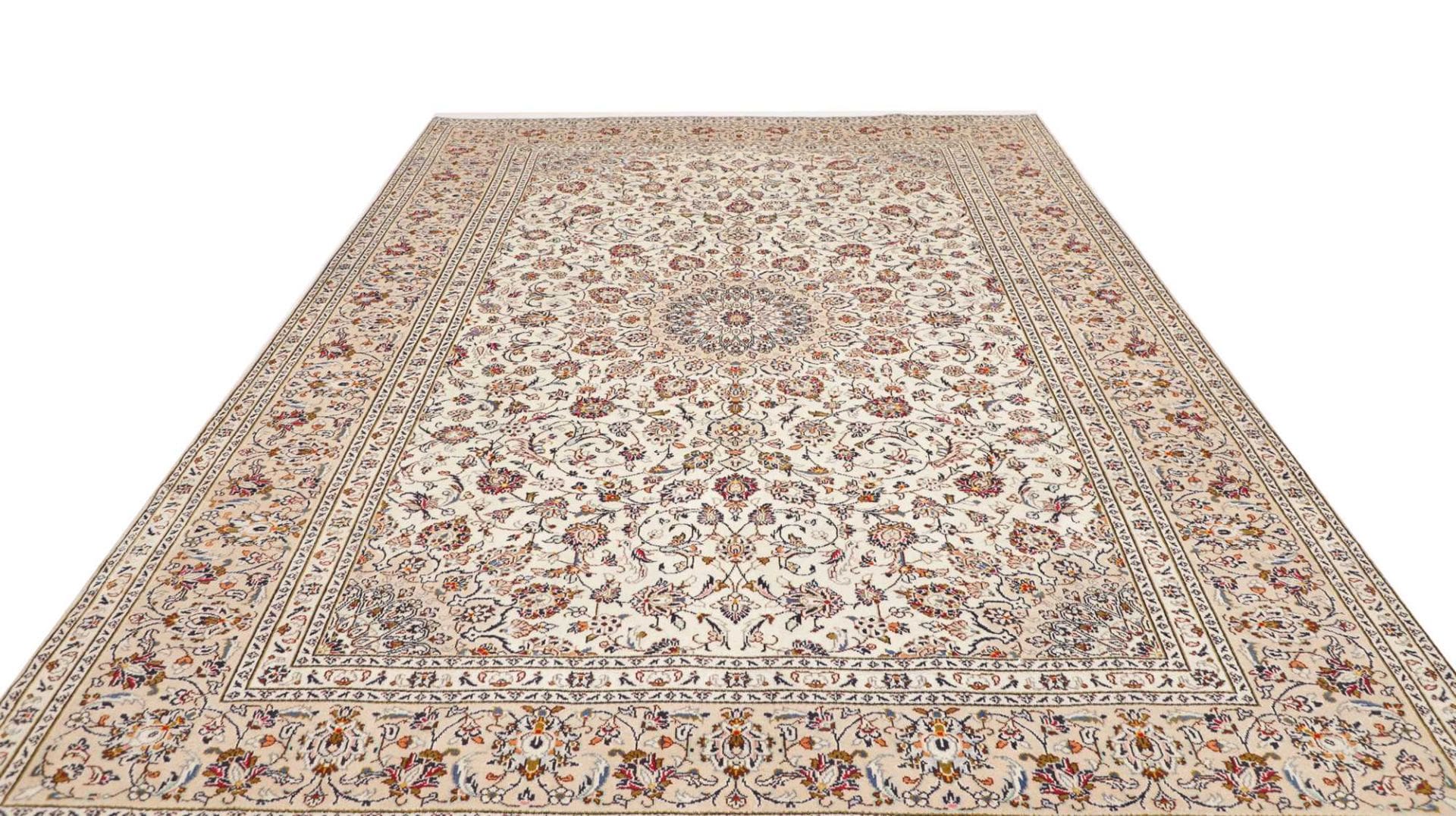 Handgeknüpfter Kashan Perserteppich, 253 × 345 cm, Wolle