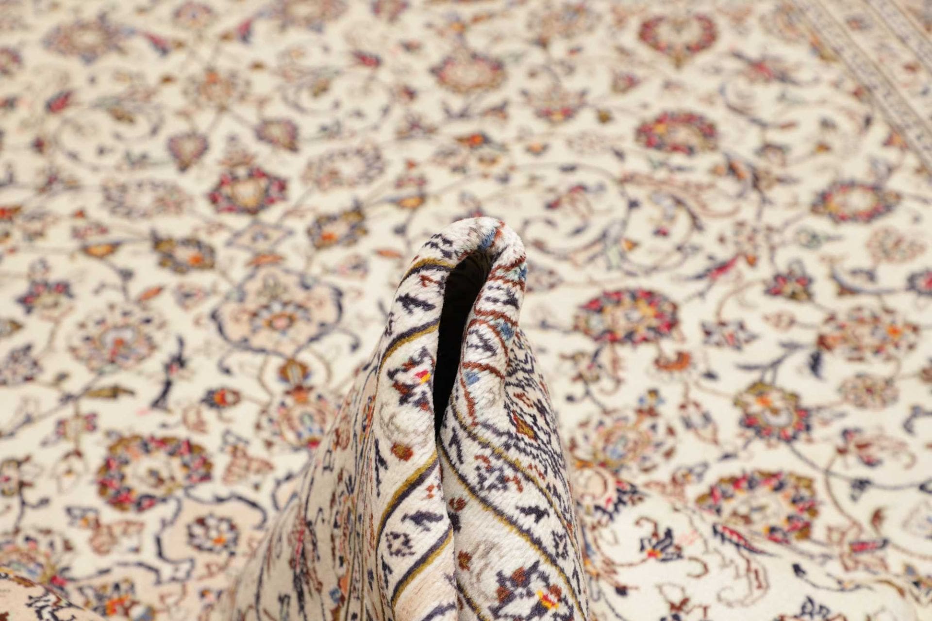 Handgeknüpfter Kashan Perserteppich, 253 × 345 cm, Wolle