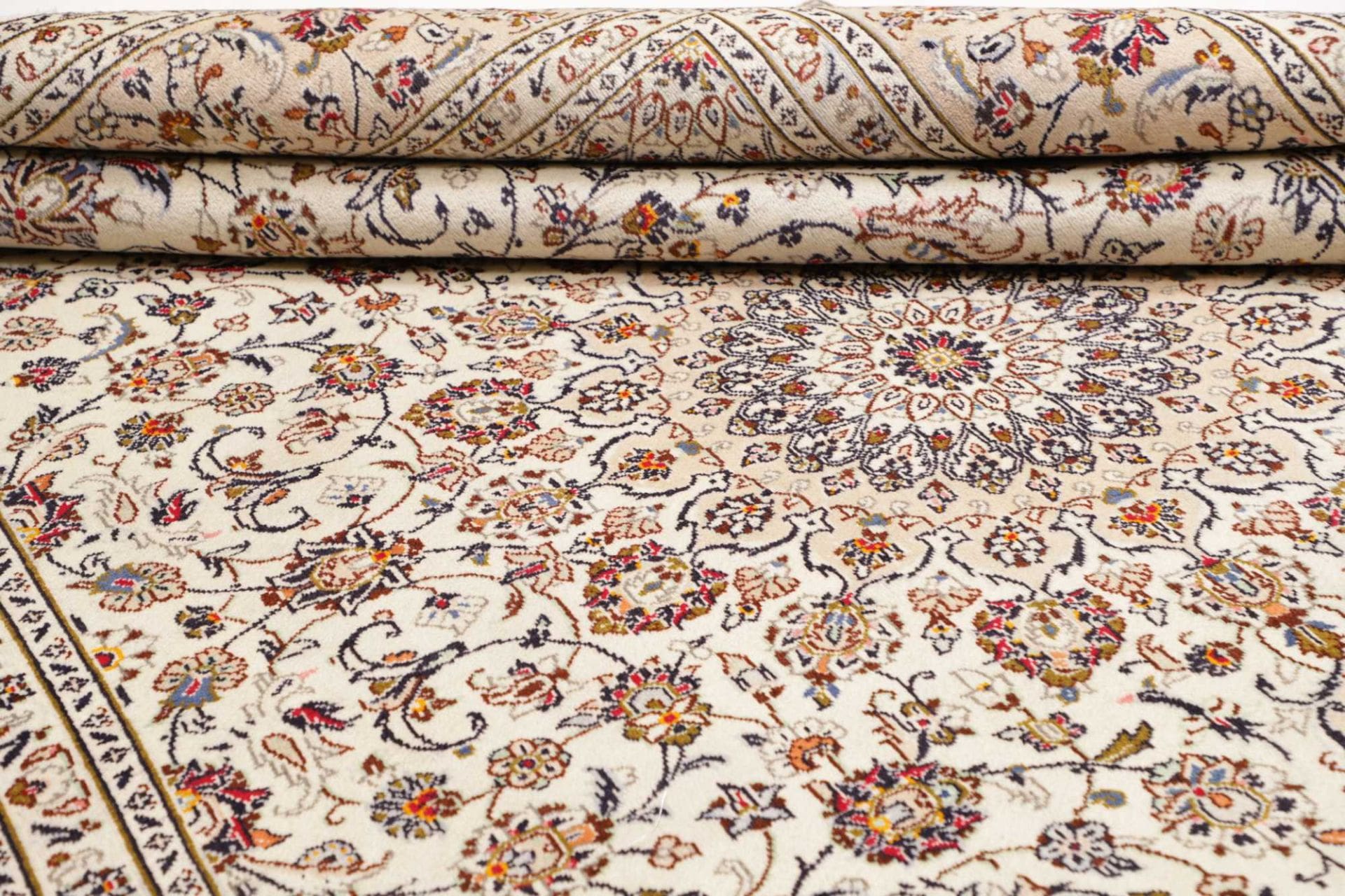 Handgeknüpfter Kashan Perserteppich, 253 × 345 cm, Wolle