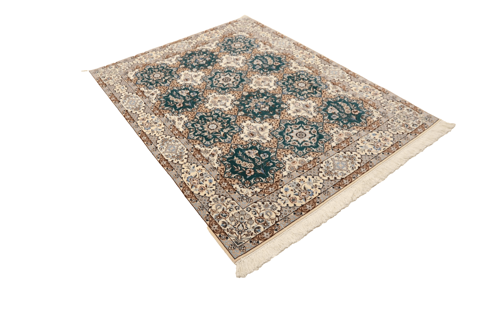 Handgeknüpfter Nain Perserteppich, 200 × 154 cm, Wolle & Seide