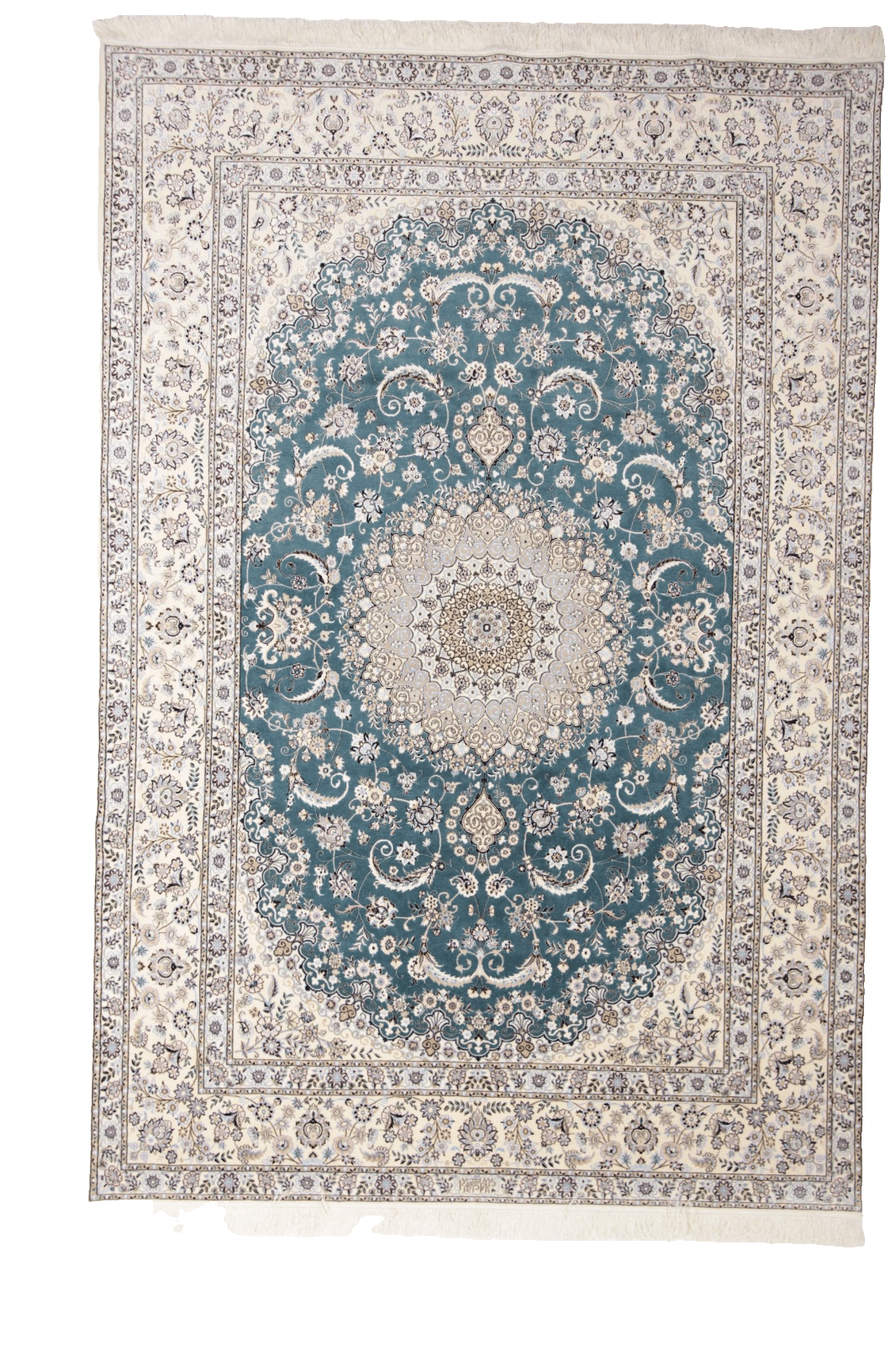 perserteppich-super-nain-6-la-306-x-206-cm-seide-handgeknupft-2 Handgeknüpfter Nain Perserteppich 304 × 205 cm