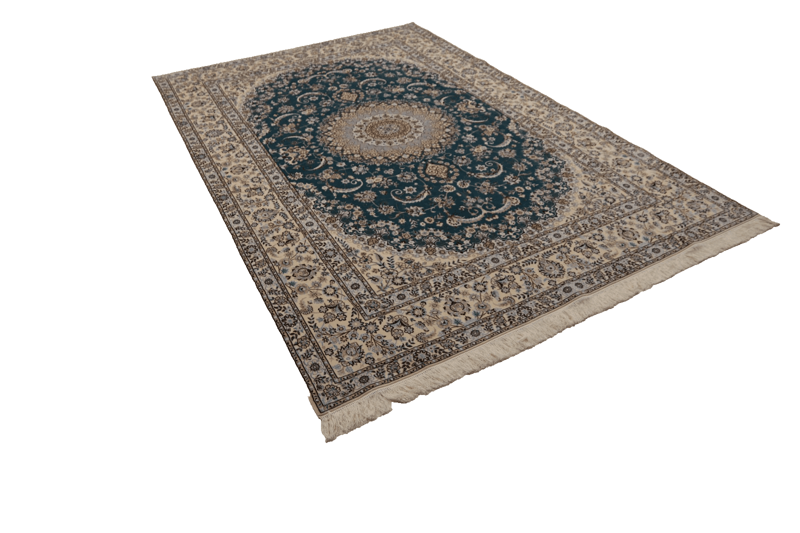 perserteppich-super-nain-6-la-306-x-206-cm-seide-handgeknupft-3 Handgeknüpfter Nain Perserteppich 304 × 205 cm