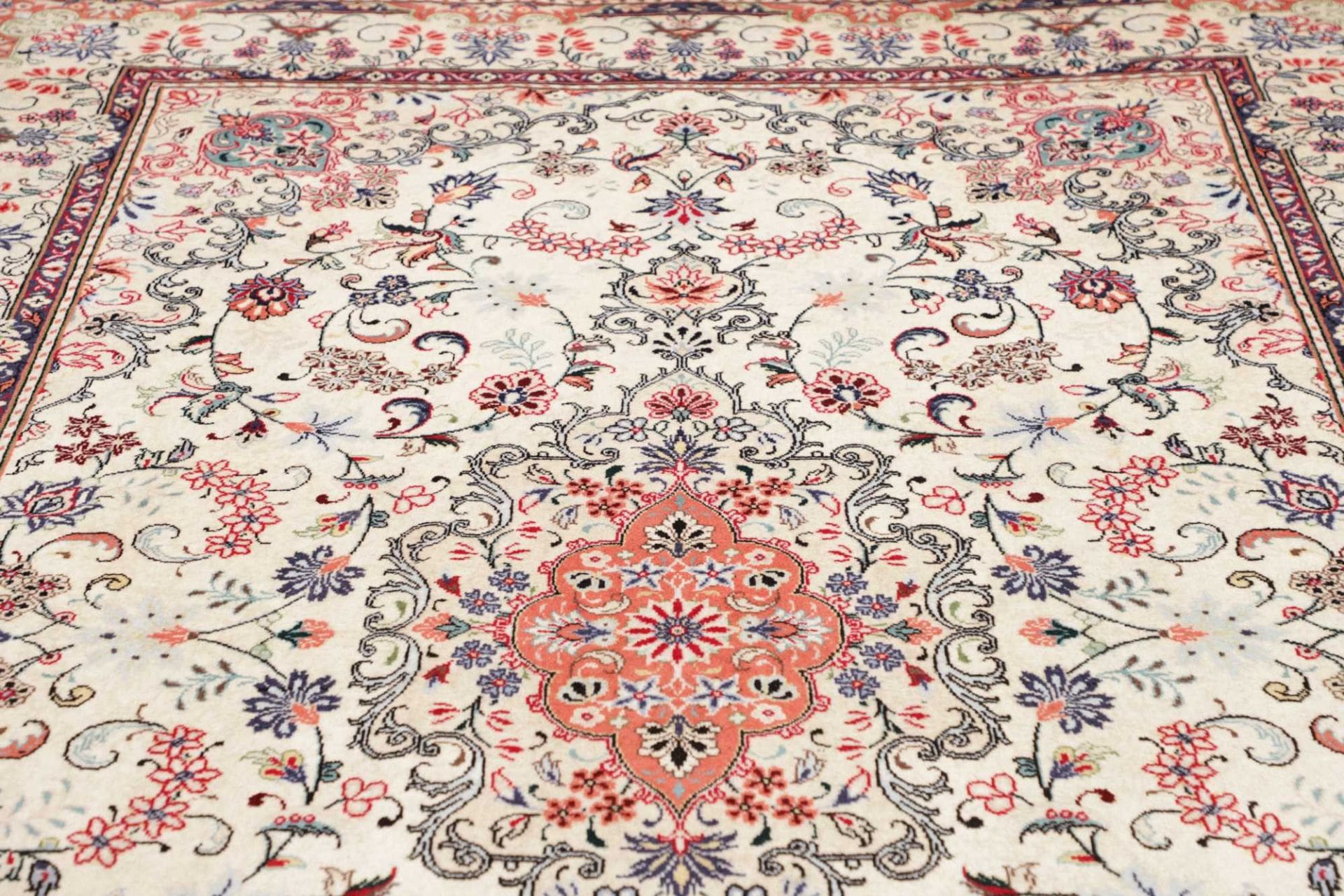 Handgeknüpfter Kashan Perserteppich, 201 × 303 cm, Wolle