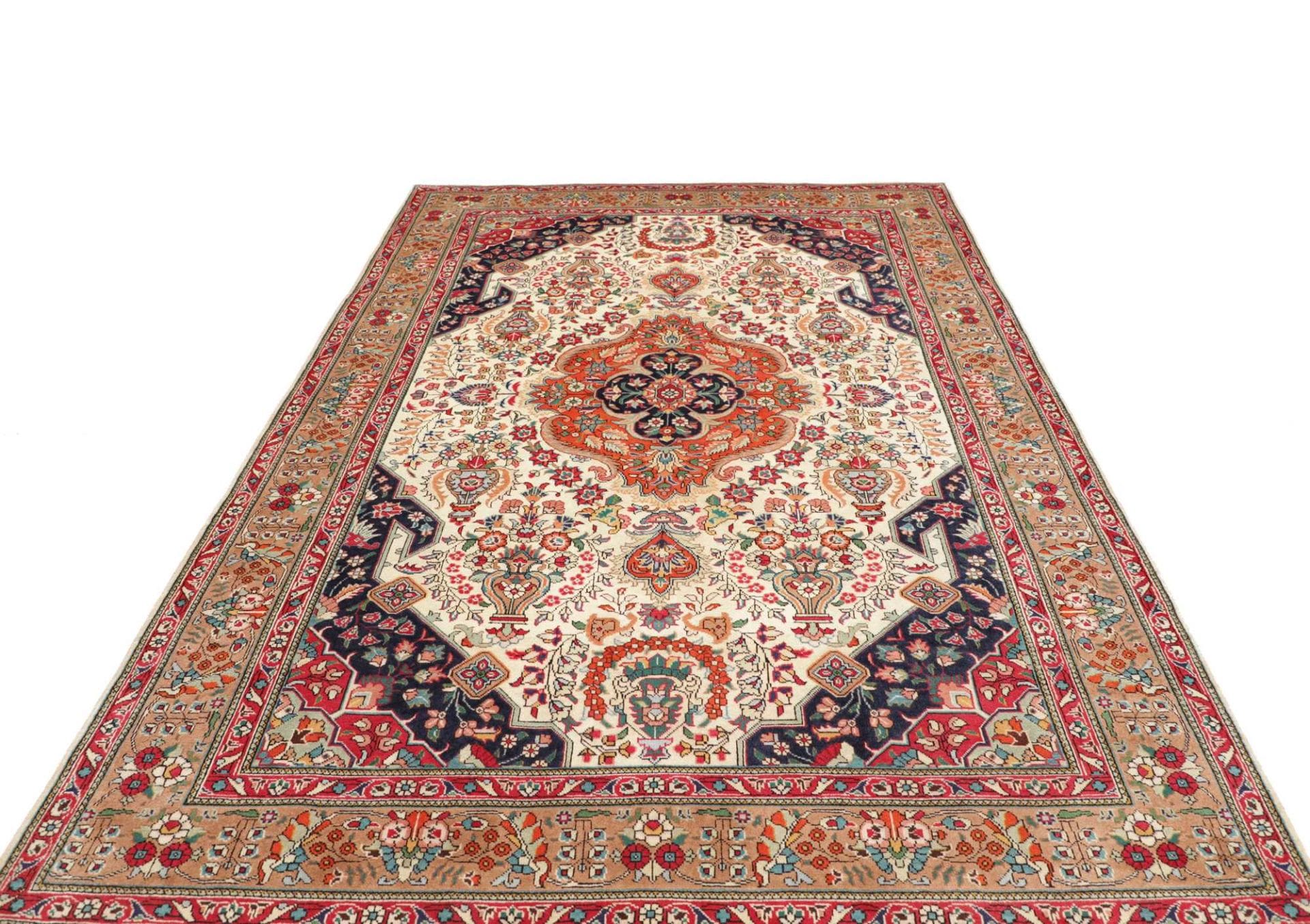Handgeknüpfter Täbriz Perserteppich, 201 × 304 cm, Wolle