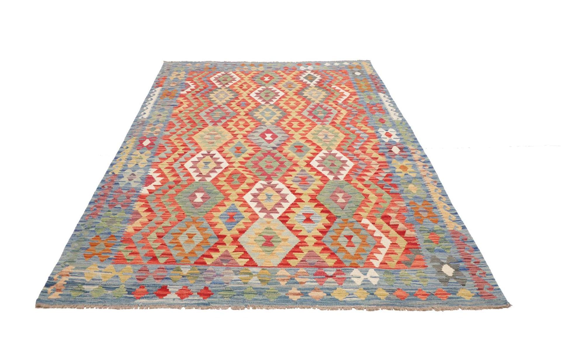 kelim-171-x-236-cm-schurwolle-handgewebt-rustikal-1 Handgewebter Kelim 171 × 236 cm