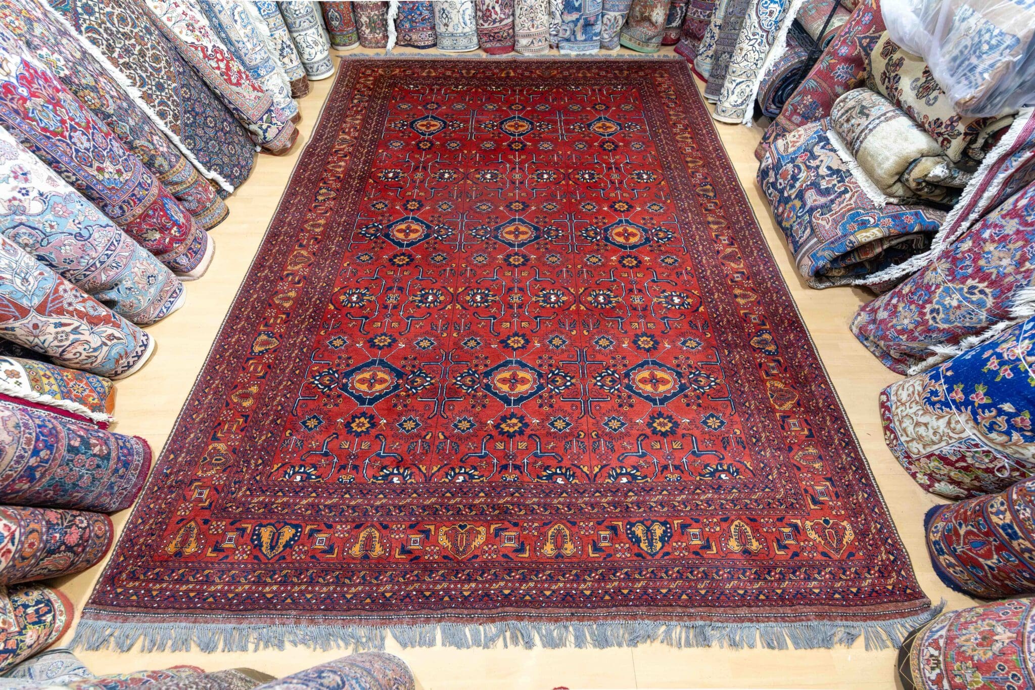 Handgeknüpfter Orientalisch Orientteppich, 348 × 252 cm, Wolle