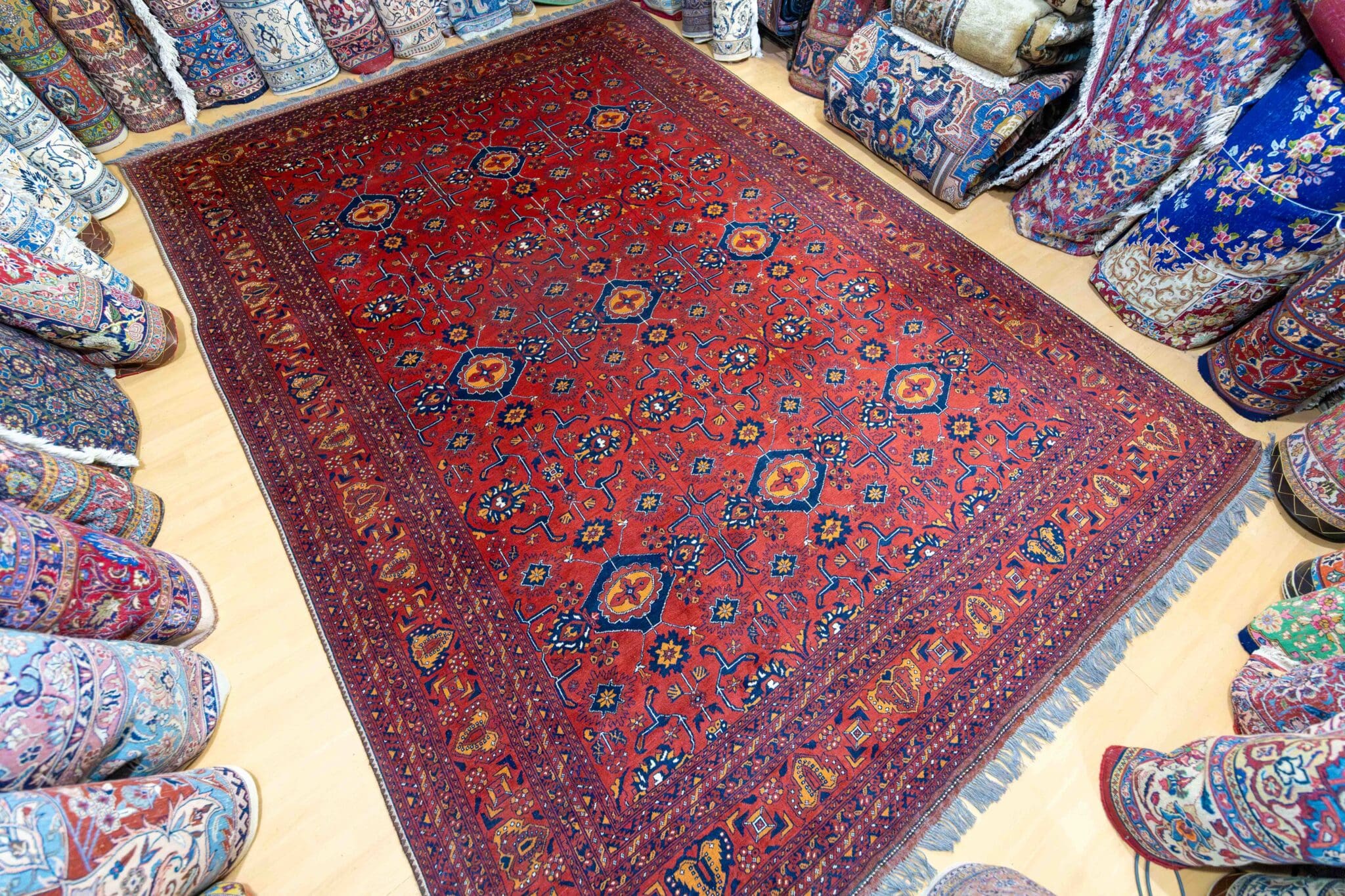 Handgeknüpfter Orientalisch Orientteppich, 348 × 252 cm, Wolle