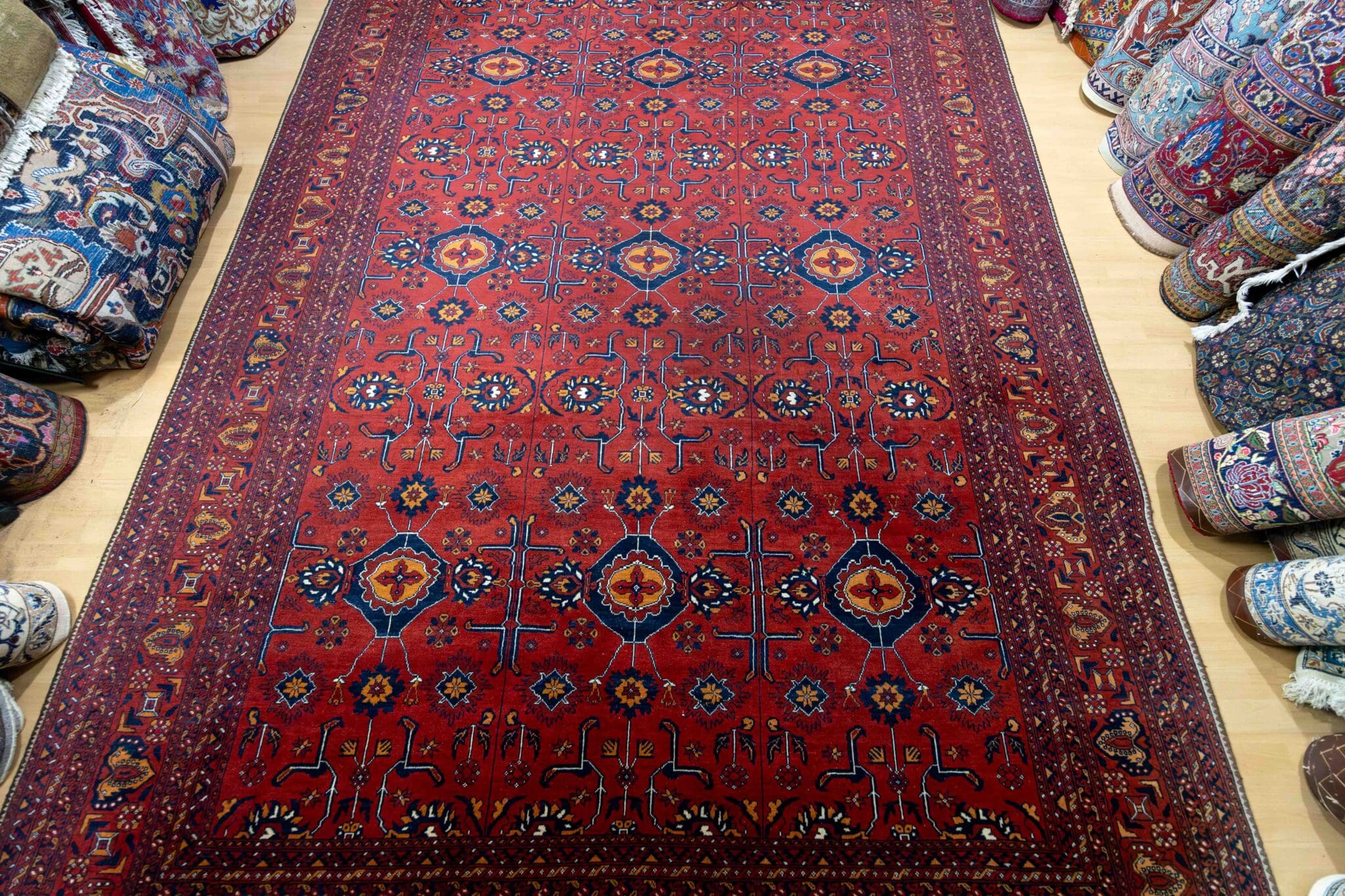 Handgeknüpfter Orientalisch Orientteppich, 348 × 252 cm, Wolle