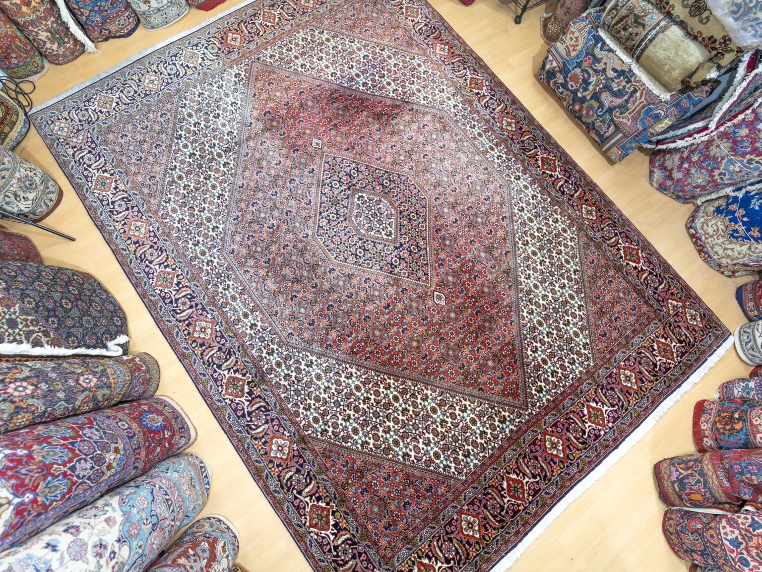 Perserteppich Bijar 343 x 250 cm Schurwolle handgeknüpft