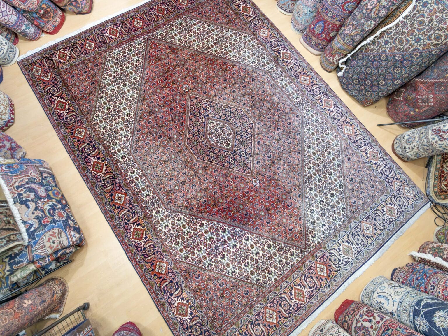 Perserteppich Bijar 343 x 250 cm Schurwolle handgeknüpft