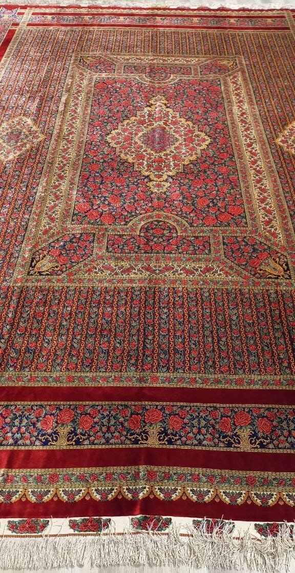 400×300 cm ORIGINAL Rahmani „Rose Signature – Icon der Kollektion“ | 12 m² | 70 Raj | 14.376.600 Knoten | Meisterwerk – Seide auf Seide | Extrem hohe Arbeitsstunden über Jahre H1