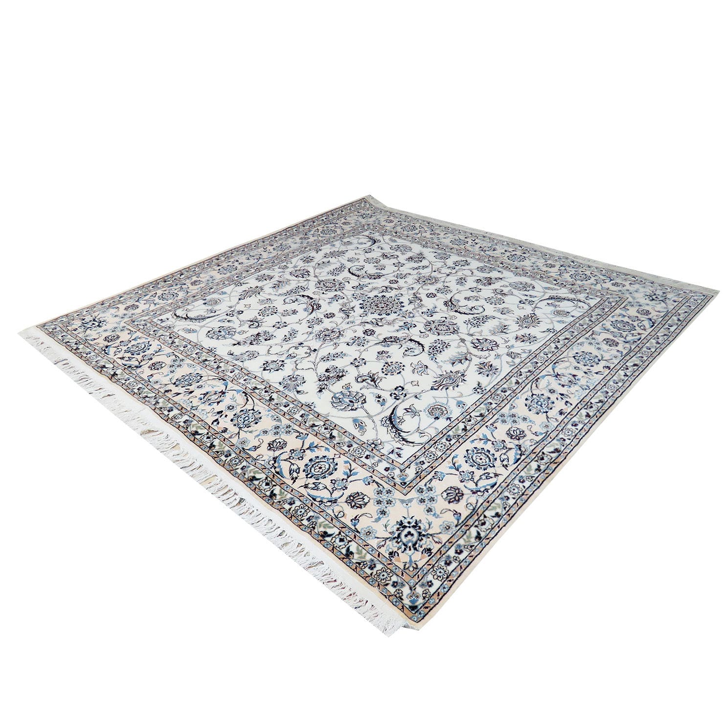 Handgeknüpfter Nain Perserteppich, 200 × 200 cm, Wolle & Seide