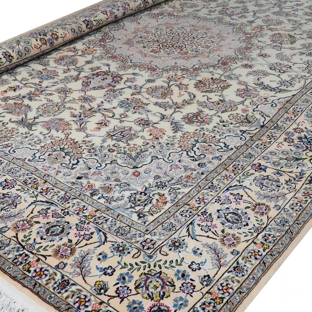 Handgeknüpfter Nain Perserteppich, 360 × 250 cm, Wolle & Seide