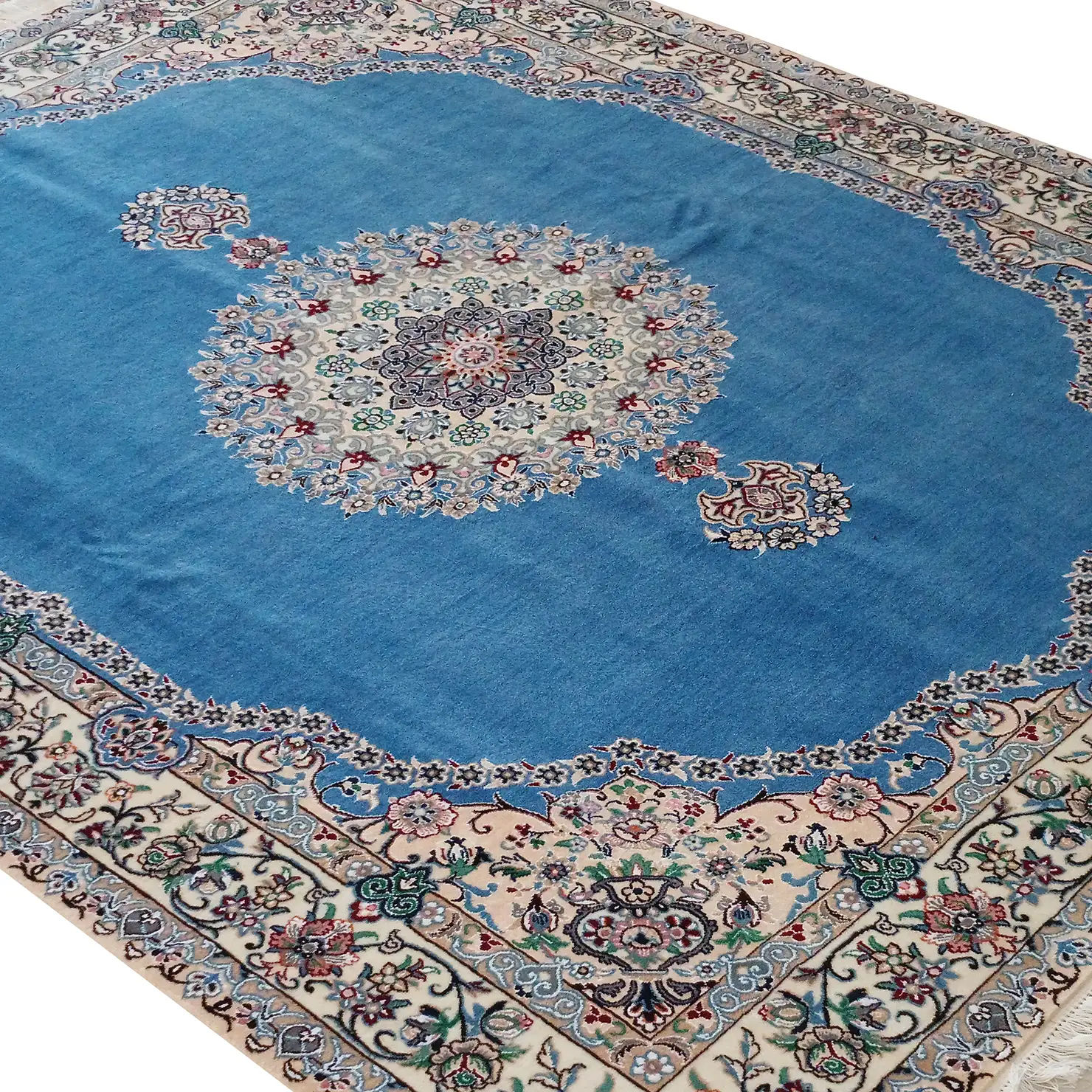 Handgeknüpfter Nain Perserteppich, 200 × 250 cm, Wolle & Seide