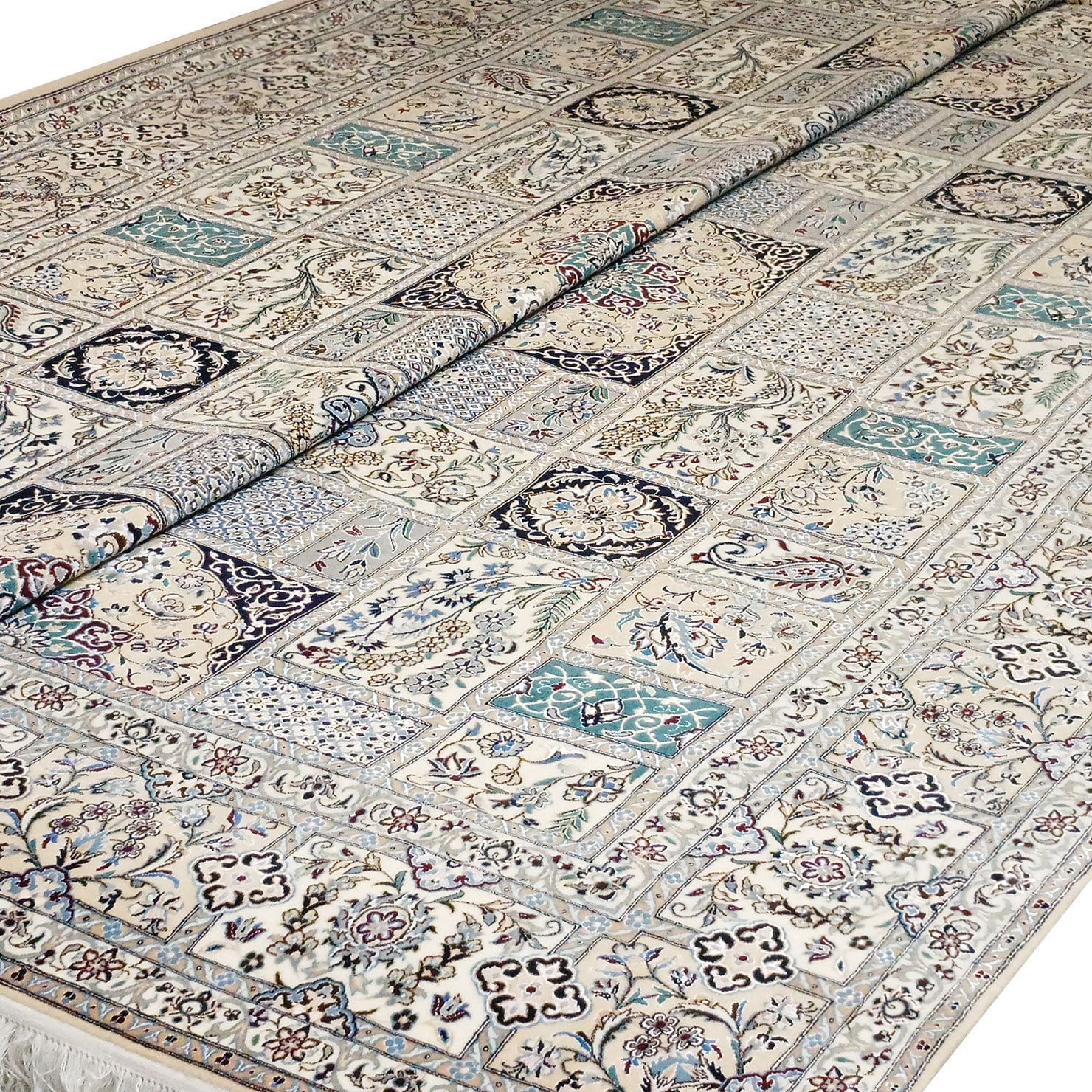perserteppich-nain-6la-302-x-208-cm-schurwolle-seide-handgeknupft-1 Handgeknüpfter Nain Perserteppich, 302 × 208 cm, Wolle