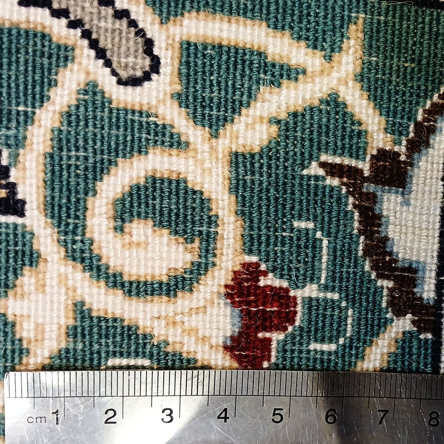 perserteppich-nain-6la-302-x-208-cm-schurwolle-seide-handgeknupft-4 Handgeknüpfter Nain Perserteppich, 302 × 208 cm, Wolle