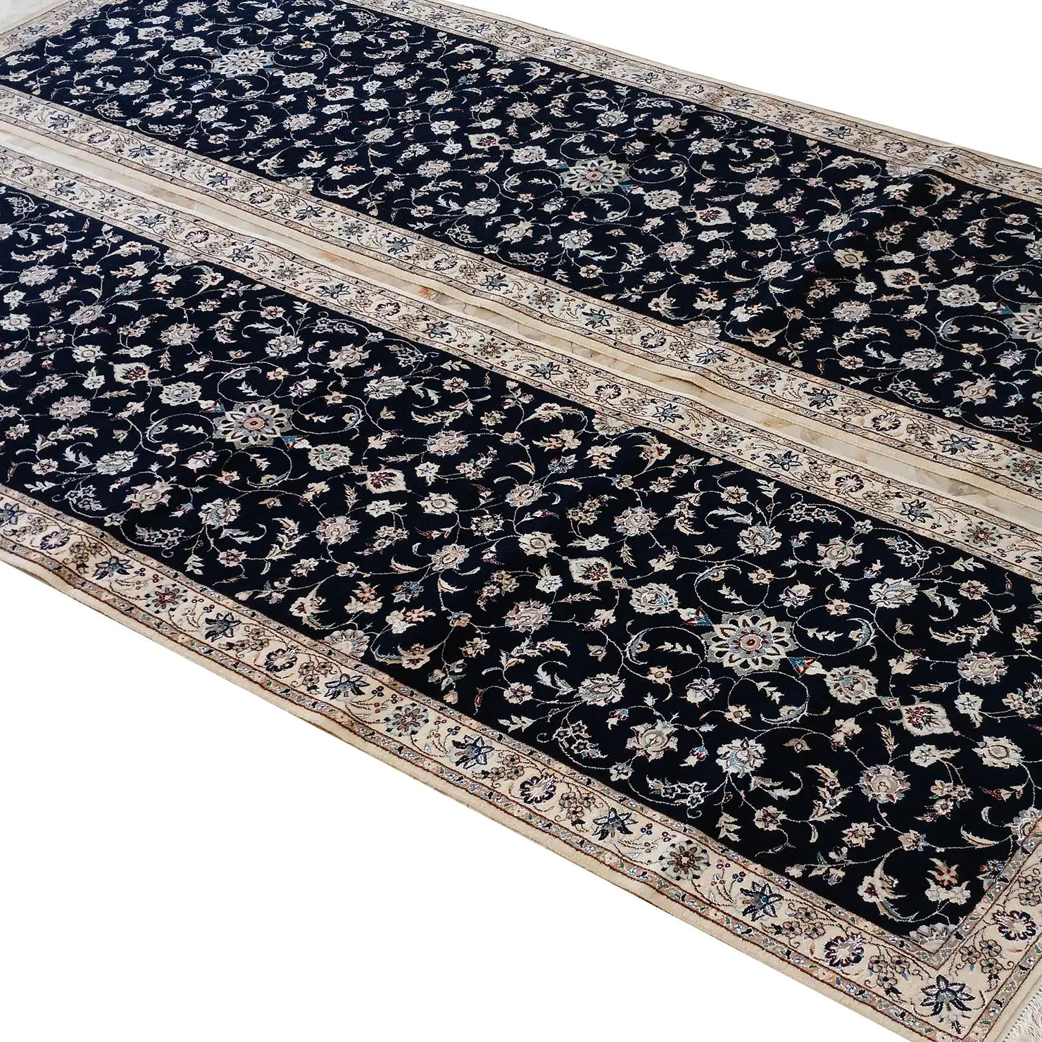 perserteppich-nain-6la-85-x-315-cm-wolle-seide-handgeknupft-1 Handgeknüpfter Nain Perserteppich 85 × 315 cm