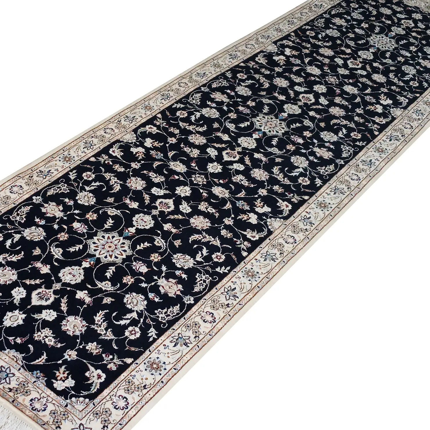 perserteppich-nain-6la-85-x-315-cm-wolle-seide-handgeknupft-3 Handgeknüpfter Nain Perserteppich 85 × 315 cm