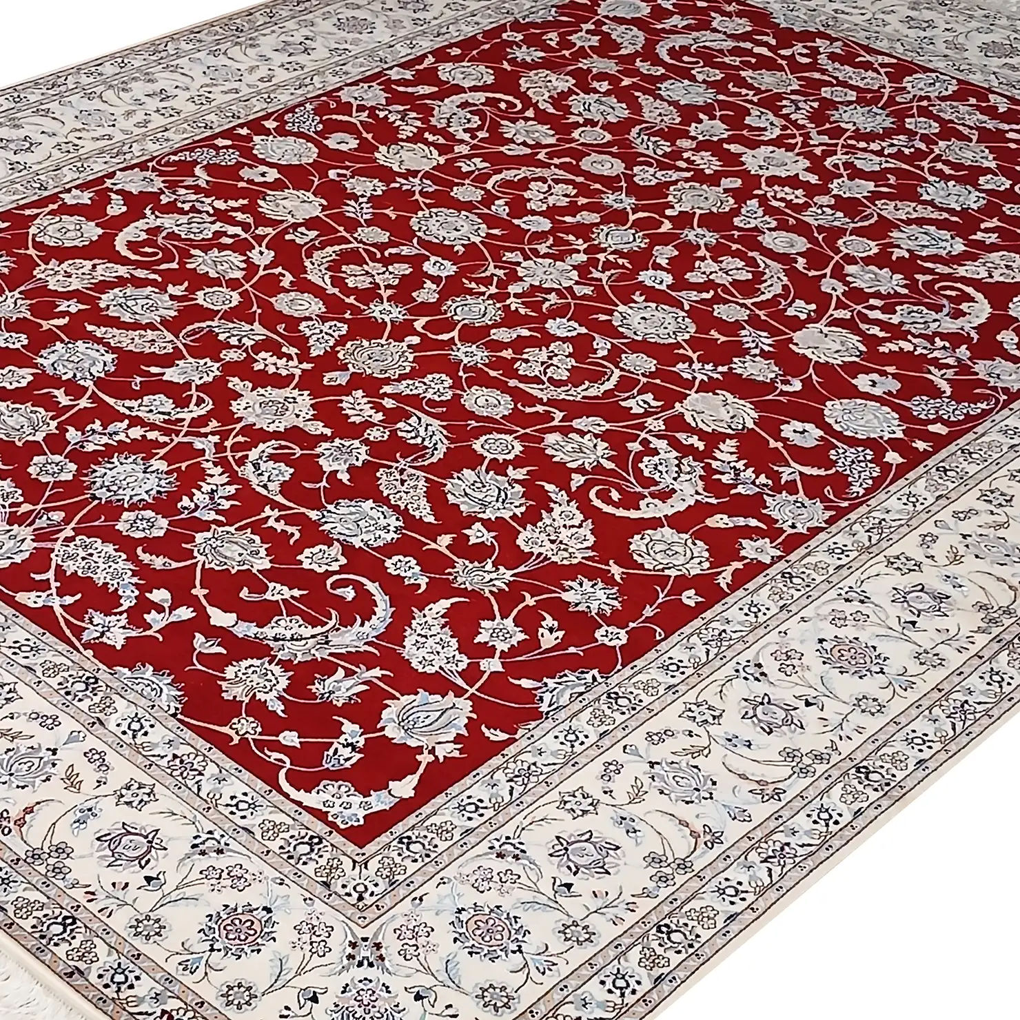 perserteppich-nain-6la-258-x-358-cm-wolle-seide-handgeknupft Handgeknüpfter Nain Perserteppich 258 × 358 cm