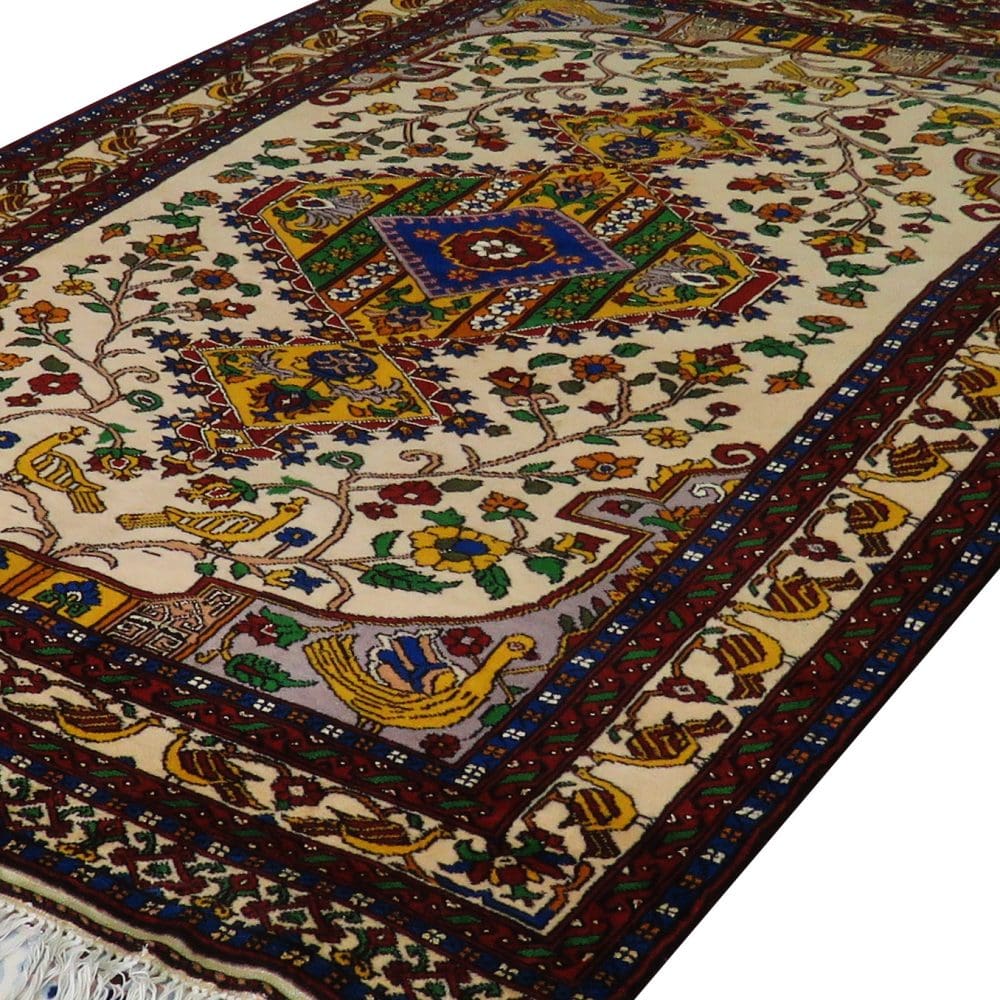 Perserteppich 132 × 200 cm aus Wolle & Seide, handgeknüpft