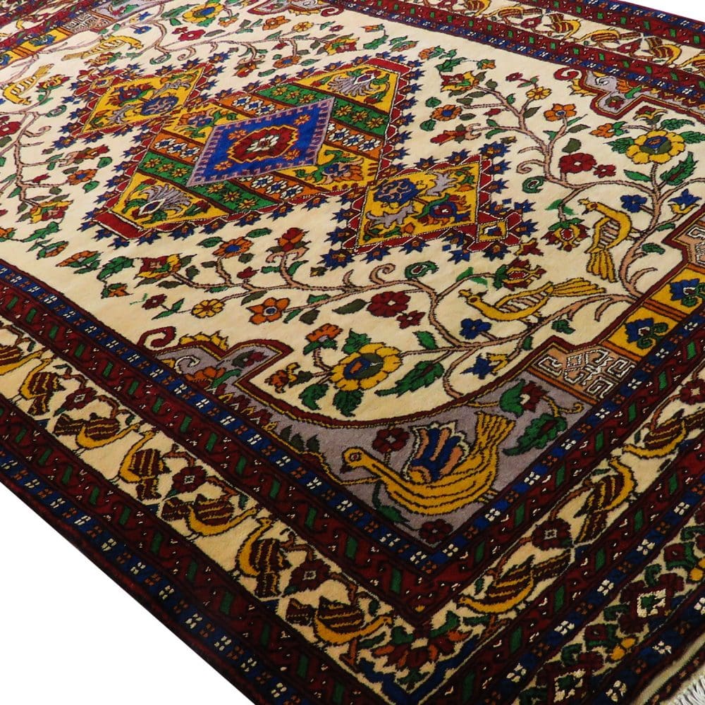 Perserteppich 132 × 200 cm aus Wolle & Seide, handgeknüpft