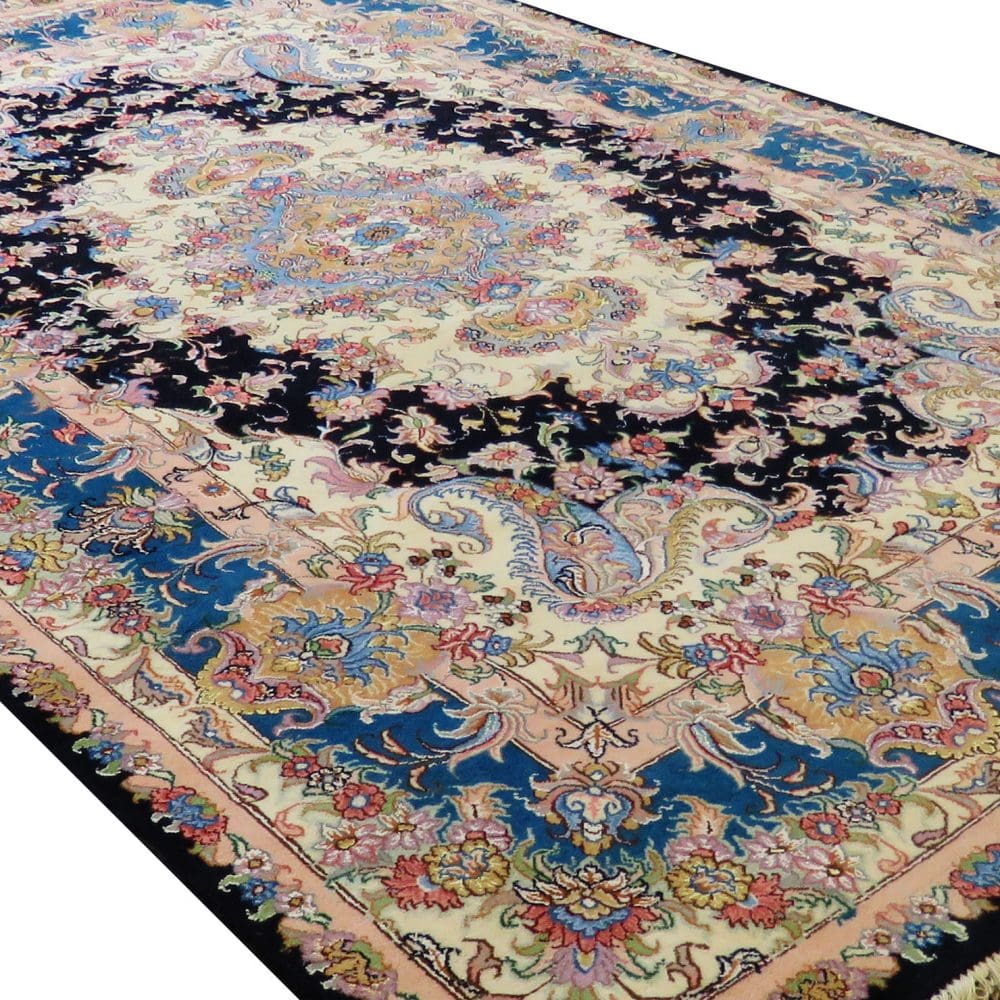 Handgeknüpfter Perserteppich, 300 × 200 cm, Wolle & Seide