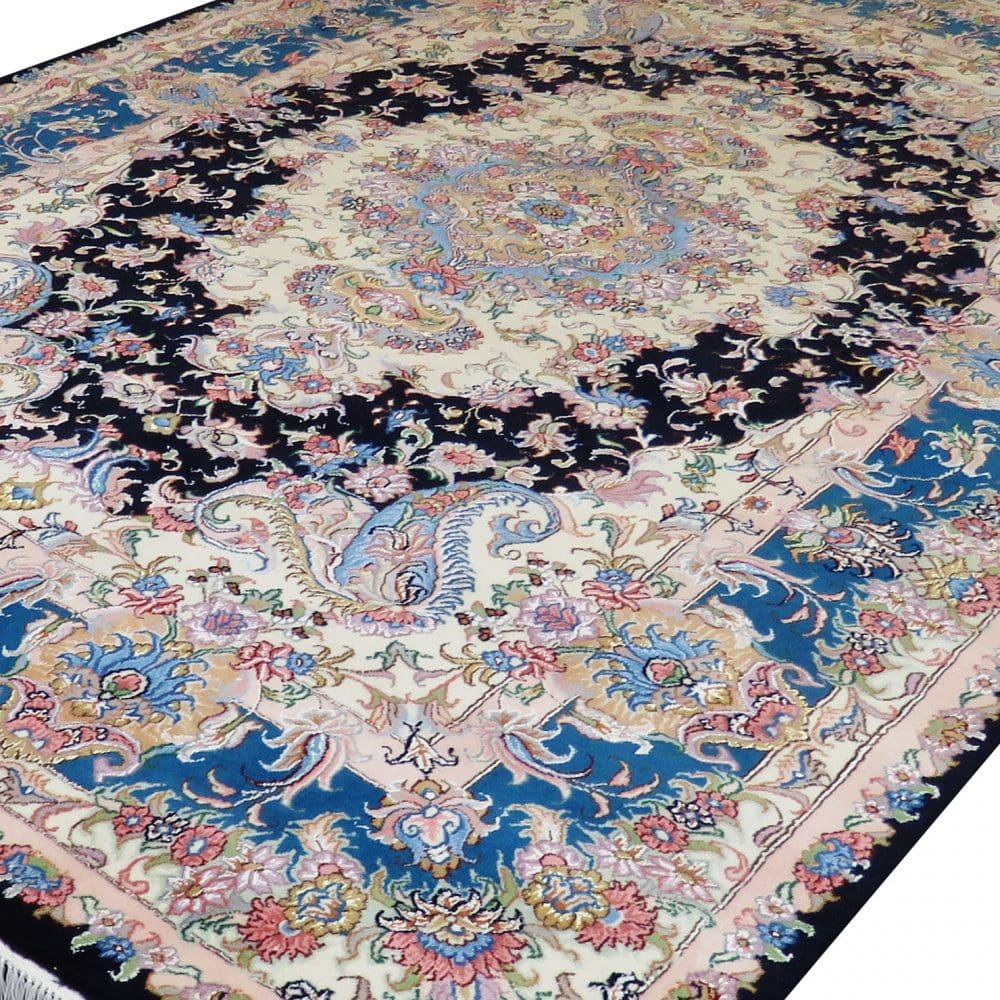 Handgeknüpfter Perserteppich, 300 × 200 cm, Wolle & Seide